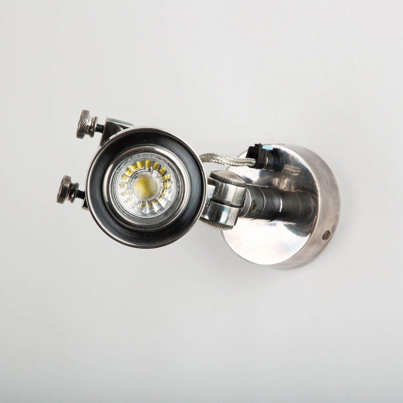 Prescott Spot Zilver Messing – Draaibare GU10 Wand- & Plafondspot