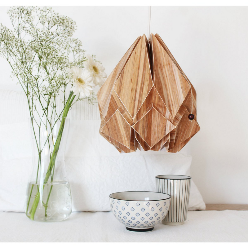 Tedzukuri Atelier - Origami Hanglamp In Ecowood En Papier - Maat M