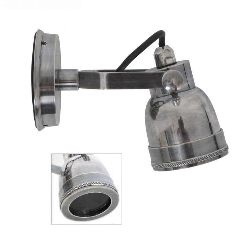Indigo Buitenlamp Zilver – Wandspot van Messing IP54 | GU10