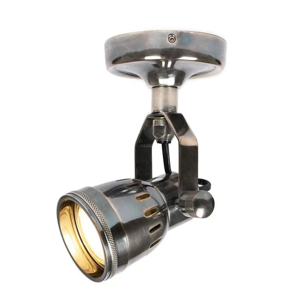 Indigo Opbouwspot Antiek Zilver – Wand- en Plafondlamp van Messing