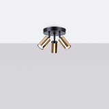 Lightinup SRL - Winx 3P Zwart/Gouden Plafondlamp