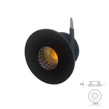 Fill-R Mini LED Inbouwspot Zwart 3000K/4000K Compact Ø45mm