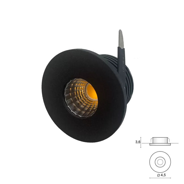 Fill-R Mini LED Inbouwspot Zwart 3000K/4000K Compact Ø45mm