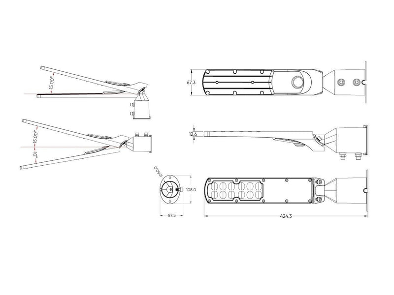 Straatlamp - Flamingo - 30W - 4000K - 3000lm - Zwart - o 60mm