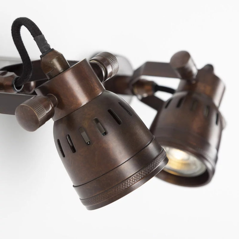 Indigo Double Spotlamp Antiek Brons – 2x GU10 Wand-/Plafondspot