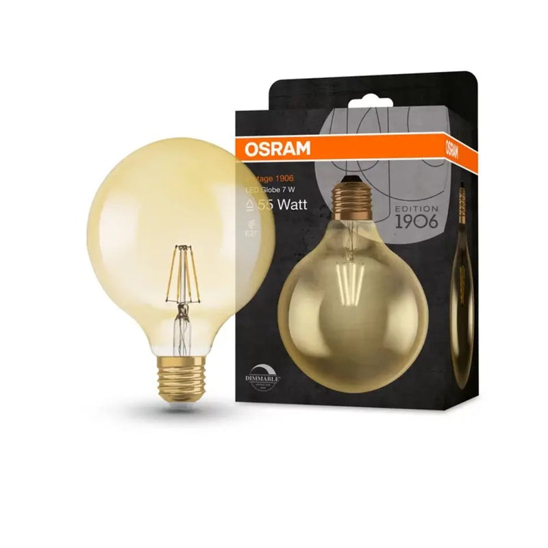 LED Lamp - E27 - Dimbare Filament Vintage Globe 55 - 6.5W 725lm - 2400K Extra Warm Wit Licht | Vintage Globe 55