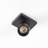 Mila 1 Zwarte Opbouwspot – Verstelbare Plafondlamp/Spot met Verwisselbare Inbouwhuls