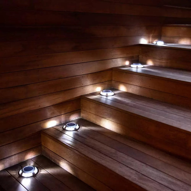 Solar Decklight RVS – Opbouw Vloerspot LED 8x Super Bright IP44