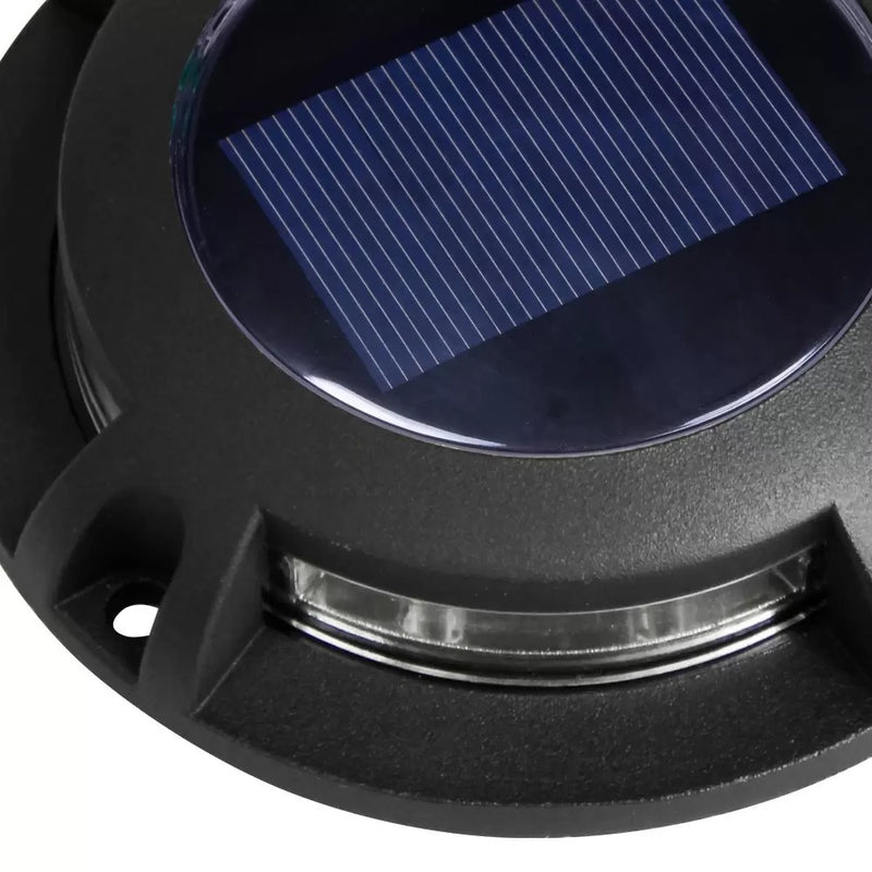 Solar Decklight Zwart – Opbouw Vloerspot LED 8x Super Bright IP44