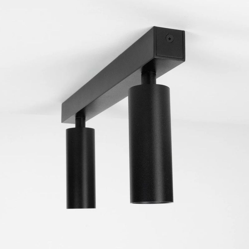 Vigo 2 Opbouwspot Zwart – 2x GU10 | Moderne Plafondlamp Aluminium