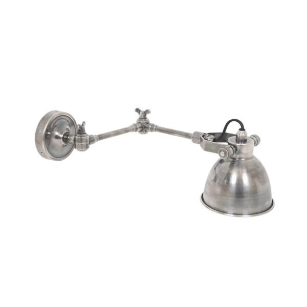 Maxim Swing Opbouwspot Zilver Messing – Verstelbare E14 Wand- & Plafondlamp