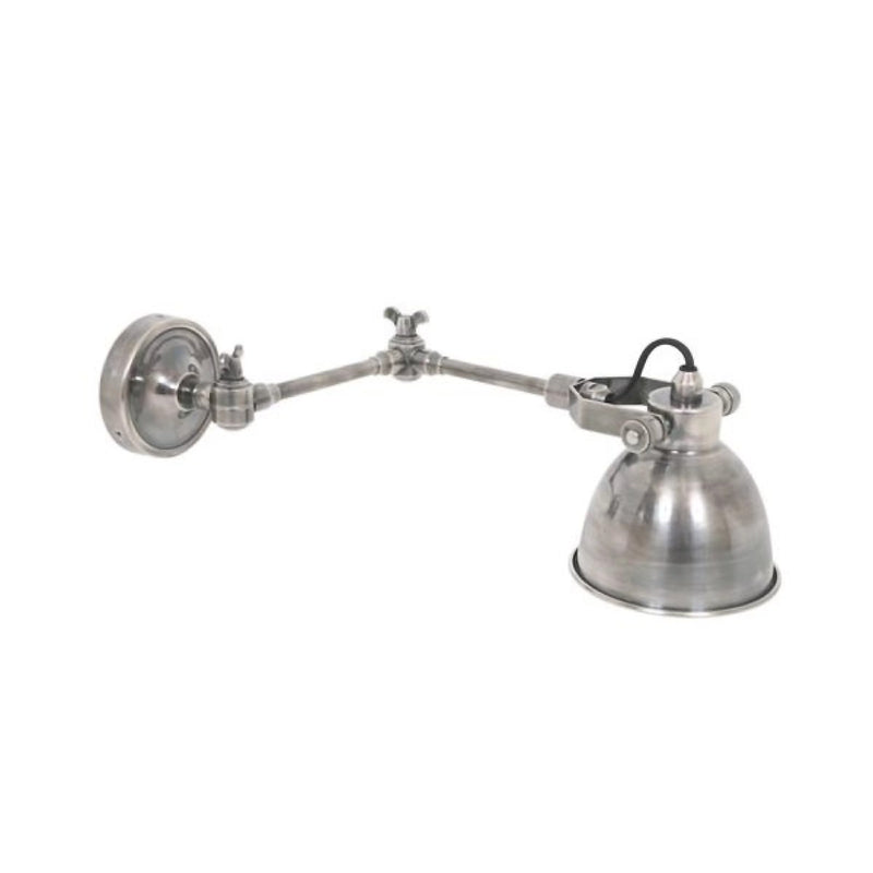 Maxim Swing Opbouwspot Zilver Messing – Verstelbare E14 Wand- & Plafondlamp