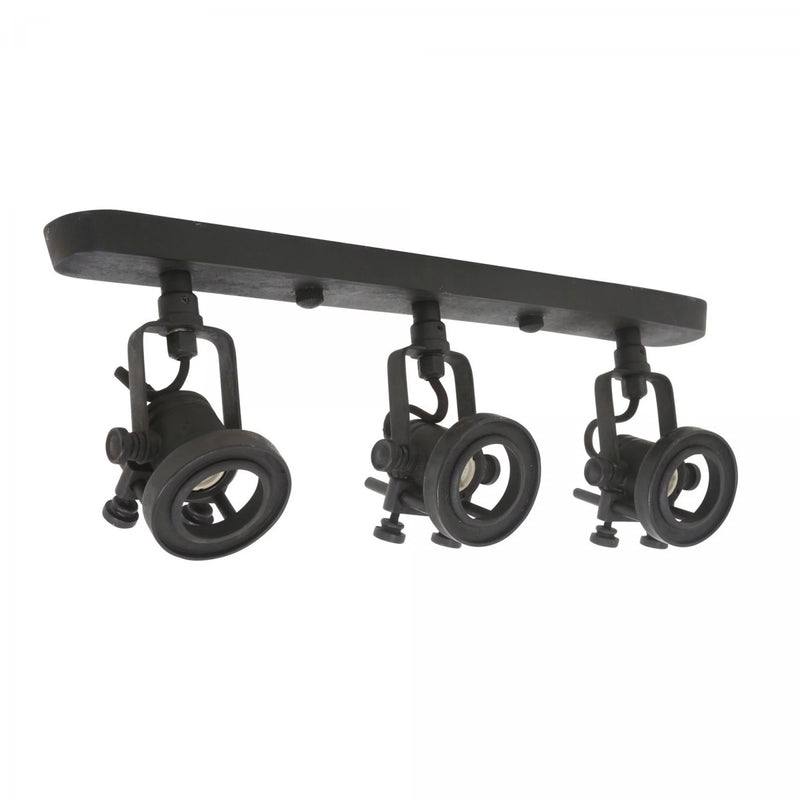 Prescott Triple Opbouwspot Zwart Messing – 3x Draaibare GU10 Spots
