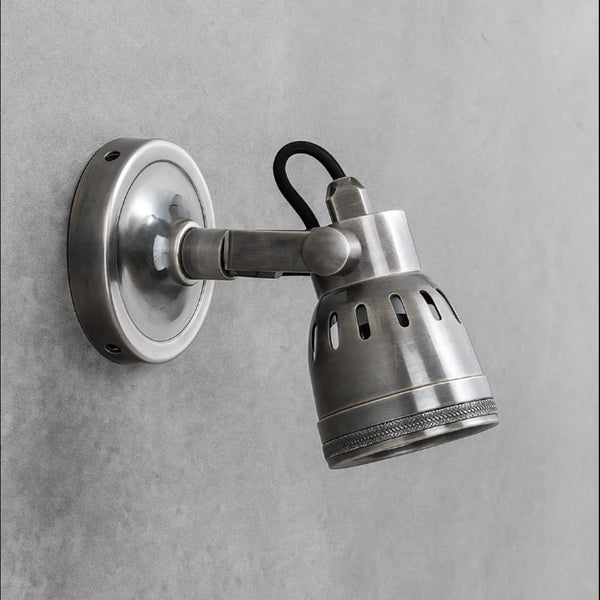 Indigo Opbouwspot Antiek Zilver – Wand- en Plafondlamp van Messing