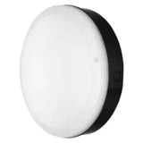 LED Nood Wandlamp Bulkhead Surface Sensor - IP65 Ø250MM - Zwart - 10W 800Lm - 3000k 830 Warm wit | IK10 Daglichtsensor