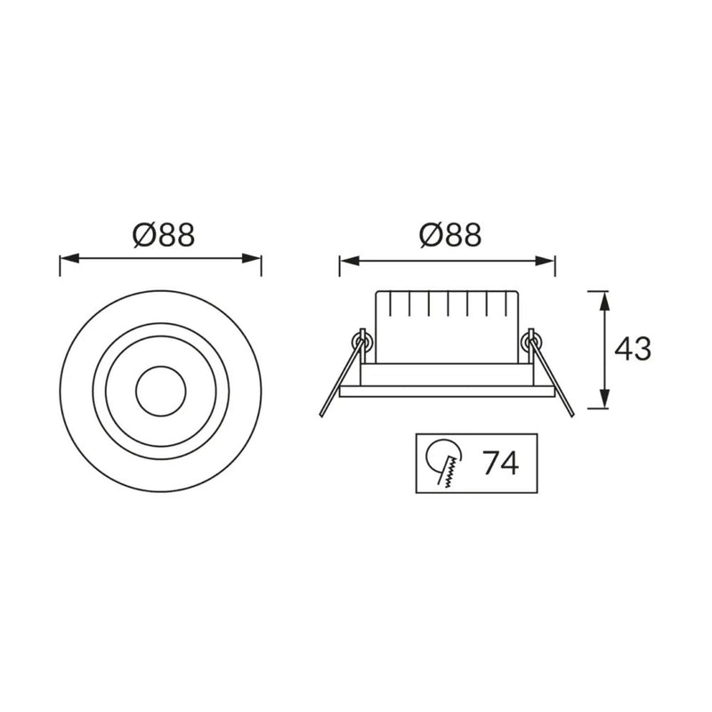 Moni LED C Inbouwspot Wit/Zwart/Zilver 3000K-4000K Verstelbaar