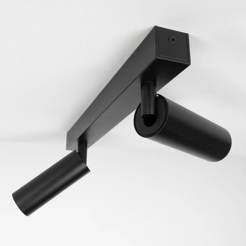 Vigo 2 Opbouwspot Zwart – 2x GU10 | Moderne Plafondlamp Aluminium