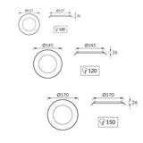 Wafel LED Downlight CCT Wit/Zwart 9W-18W 2800K-6200K IP54