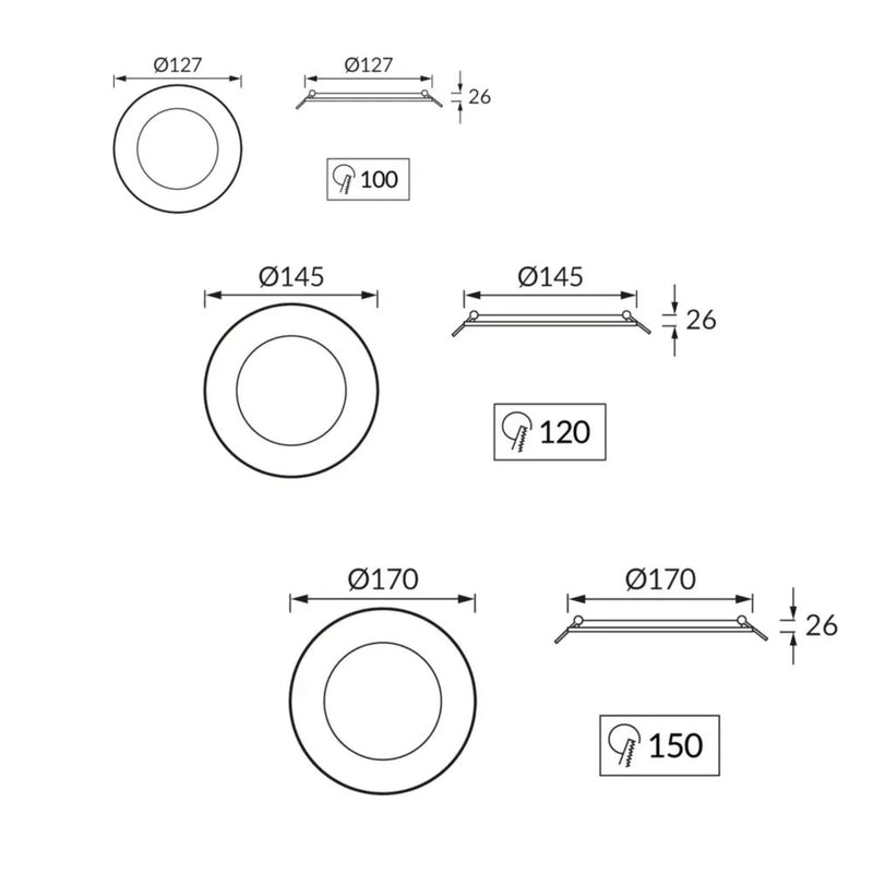 Wafel LED Downlight CCT Wit/Zwart 9W-18W 2800K-6200K IP54