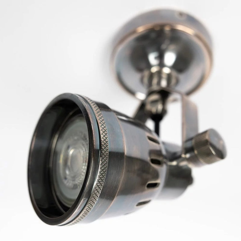 Indigo Opbouwspot Antiek Zilver – Wand- en Plafondlamp van Messing