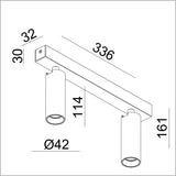 Vigo 2 Opbouwspot Zwart – 2x GU10 | Moderne Plafondlamp Aluminium