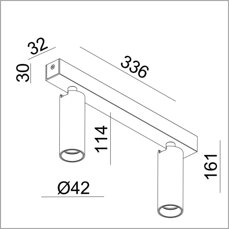 Vigo 2 Opbouwspot Zwart – 2x GU10 | Moderne Plafondlamp Aluminium