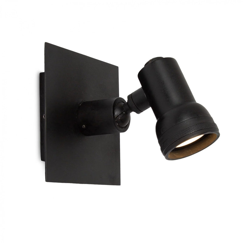 Indigo Mini Swirl Wandspot Zwart – GU10 Opbouwlamp Ø5 cm