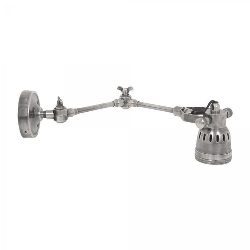 Indigo Swing Opbouwspot Zilver Messing – Draaibare GU10 Wand- & Plafondlamp