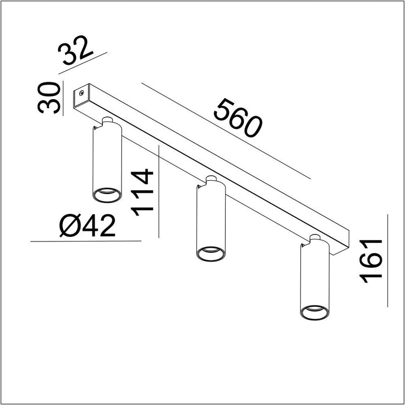Vigo 3 Opbouwspot Brons – 3x GU10 | Moderne Plafondlamp Aluminium