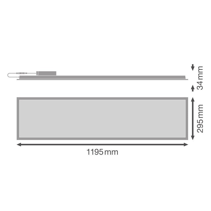 LED Paneel Compact Aluminium Wit 33W 3630lm - 840 Koel Wit | 120x30cm 22% sale