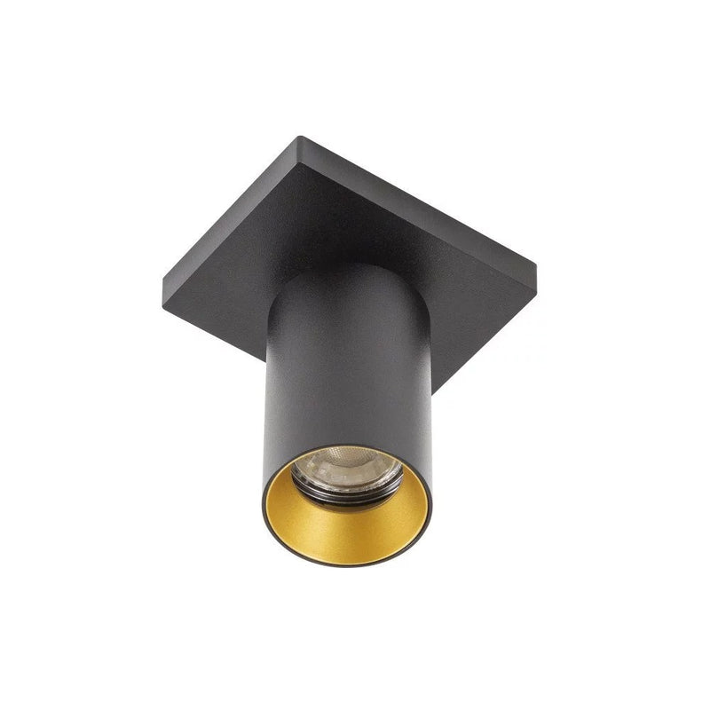 Mila 1 Zwarte Opbouwspot – Verstelbare Plafondlamp/Spot met Verwisselbare Inbouwhuls