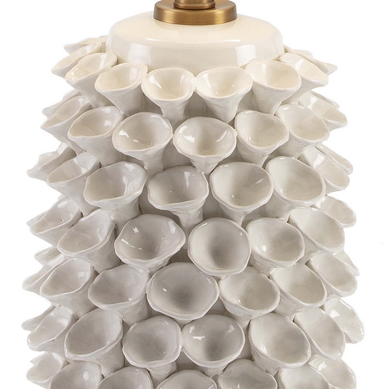 Alexandra Thai - Dessertlamp Zonder Pantalla 22X19X52 Ceramica Blanco/Metaal Goud