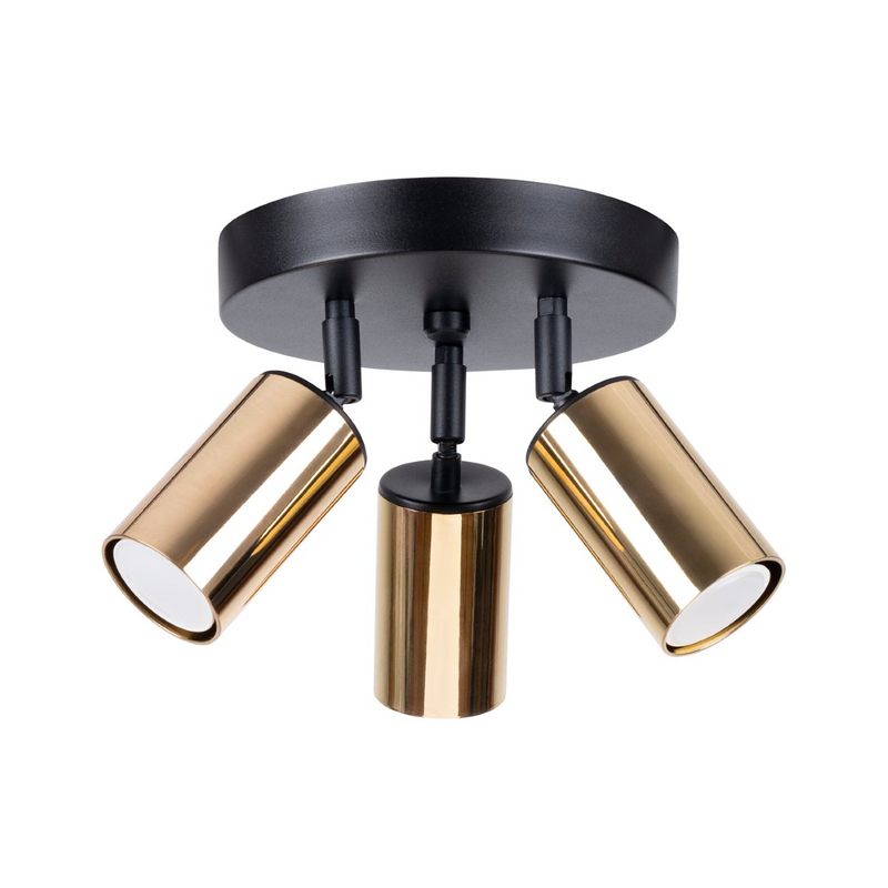 Lightinup SRL - Winx 3P Zwart/Gouden Plafondlamp