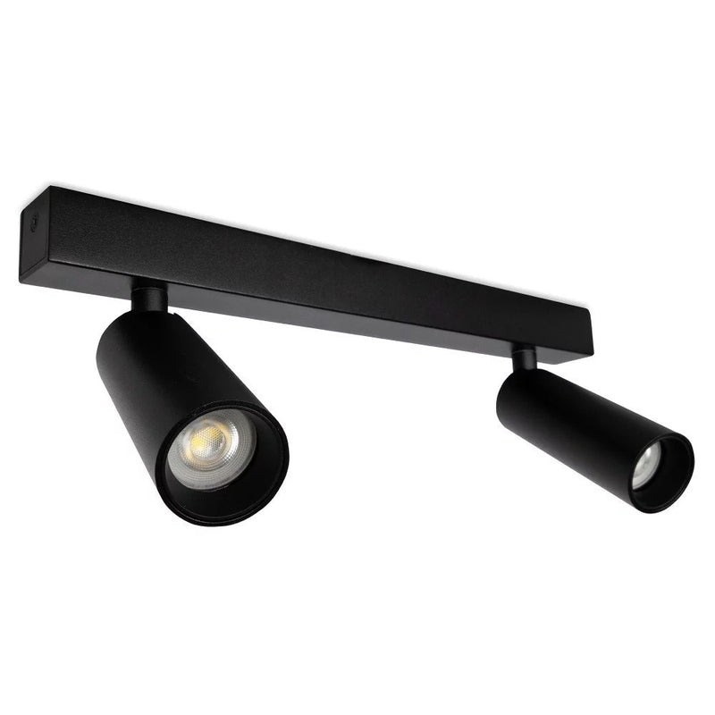 Vigo 2 Opbouwspot Zwart – 2x GU10 | Moderne Plafondlamp Aluminium