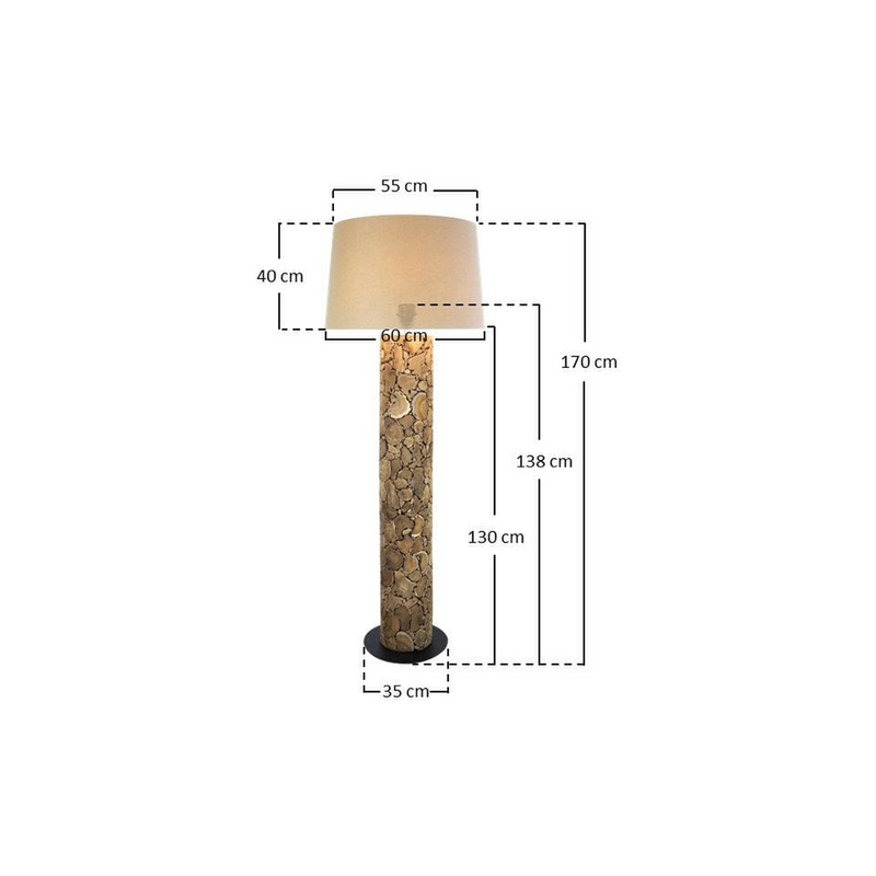 Salesfever - Vloerlamp Drijfhout Naturel/Wit