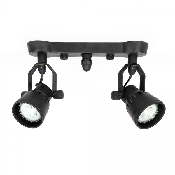 Indigo Dubbele Opbouwspot Zwart Messing – Draaibaar GU10 Spot