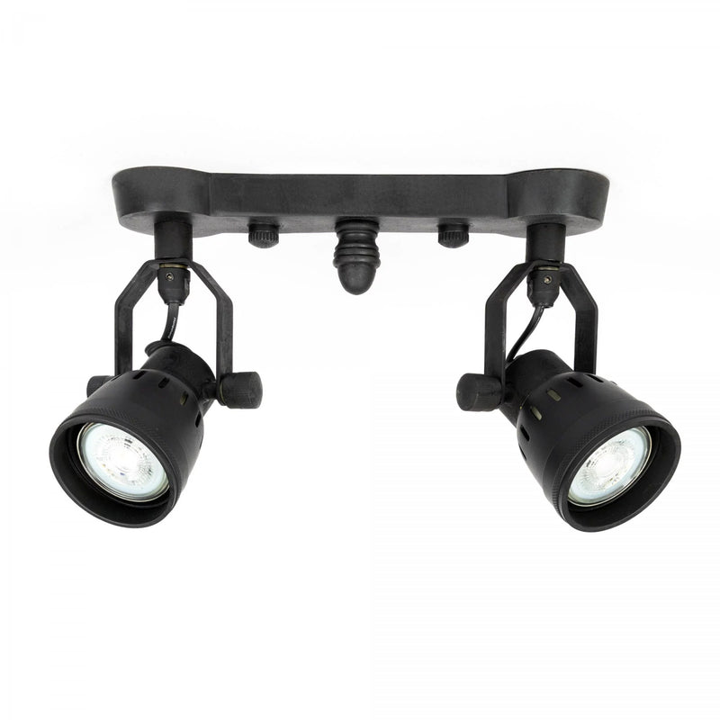 Indigo Dubbele Opbouwspot Zwart Messing – Draaibaar GU10 Spot