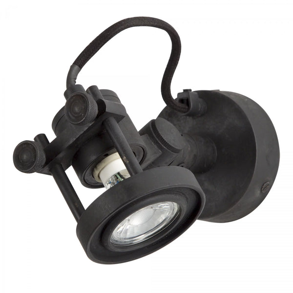 Prescott Opbouwspot Zwart Messing – Kantelbare GU10 Wand- & Plafondlamp