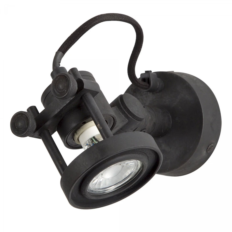 Prescott Opbouwspot Zwart Messing – Kantelbare GU10 Wand- & Plafondlamp