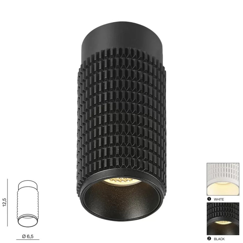 Avica-P Opbouwspot Aluminium GU10 Wit/Zwart 35W