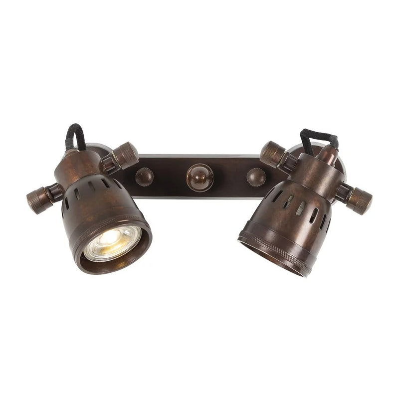 Indigo Double Spotlamp Antiek Brons – 2x GU10 Wand-/Plafondspot