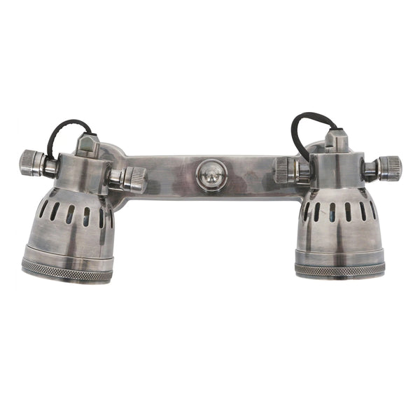 Indigo Double Opbouwspot Antiek Zilver – Draaibare Wand-/Plafondlamp GU10