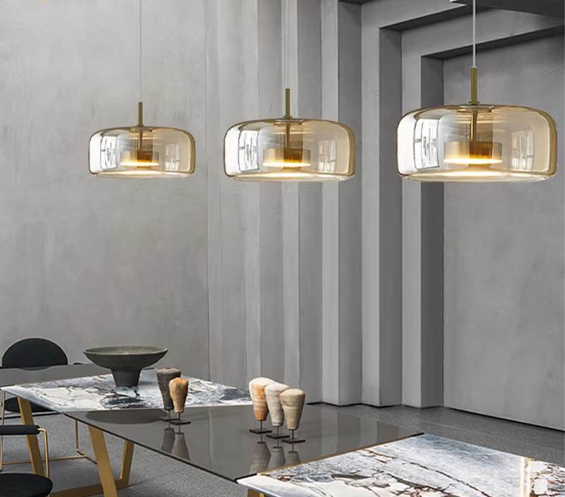 LumiGlow – Elegante Glassteen Hanglamp met LED-verlichting
