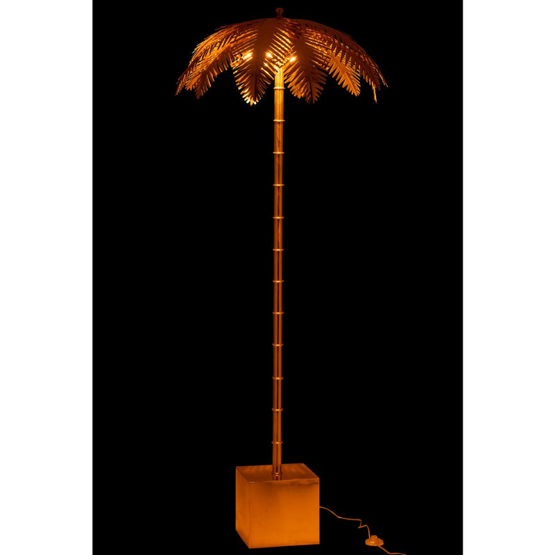 J -Line Lamp Staand Kokosbladeren - Metaal - Goud