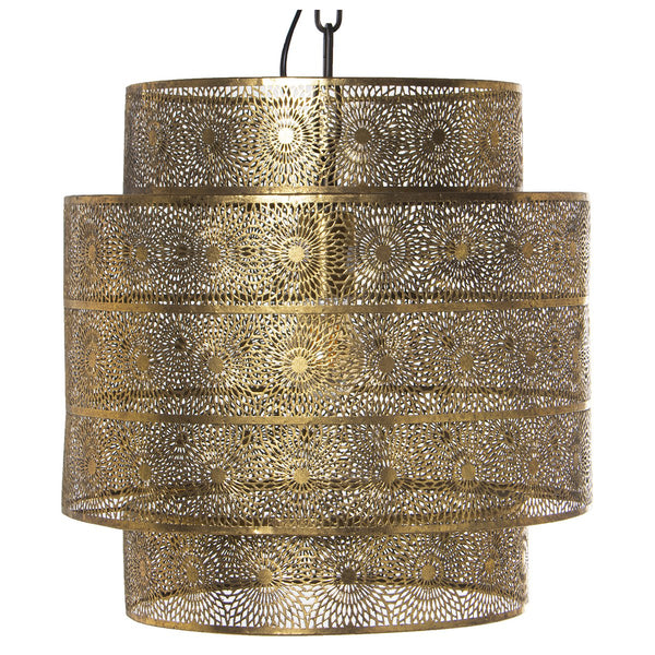 Alexandra Lifelike - Goud Metalen Plafondlamp, 1Xe27, Max.60W °39X39Cm, Kabel:95Cm