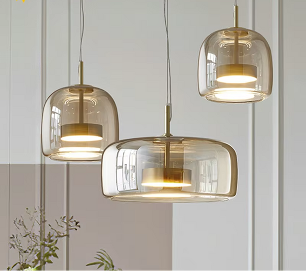 LumiGlow – Elegante Glassteen Hanglamp met LED-verlichting