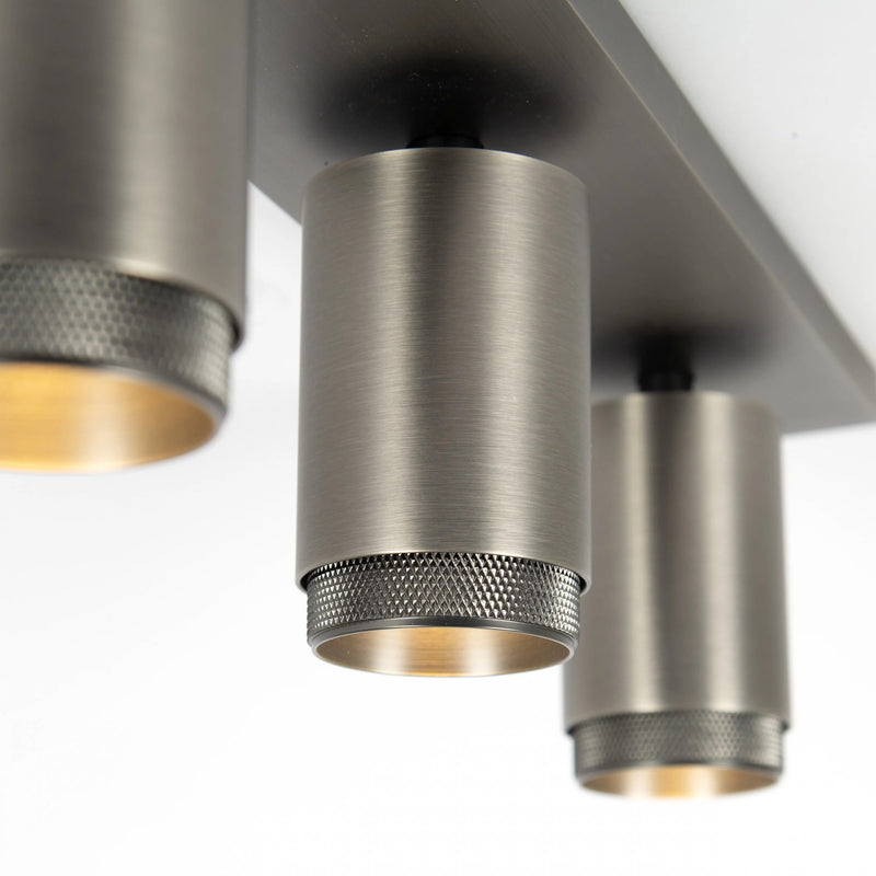 Scott 3 Opbouwspot Gun Metal – 3-lichts Draaibare Plafondspot GU10