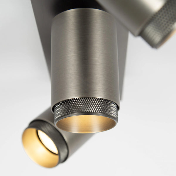 Scott 3 Opbouwspot Gun Metal – 3-lichts Draaibare Plafondspot GU10