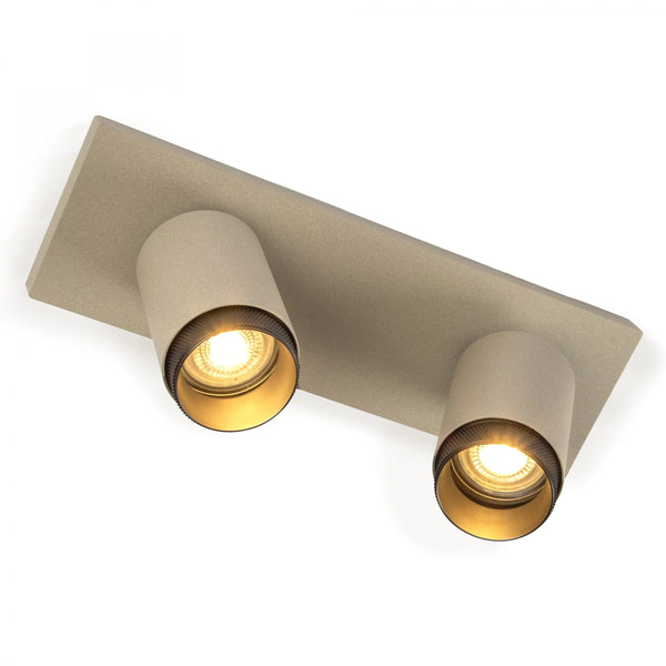 Scott 2 Opbouwspot Champagne – 2-lichts Draaibare Plafondspot GU10