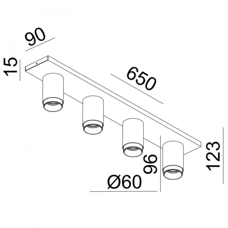Scott 4 Opbouwspot Champagne – 4-lichts Draaibare Plafondspot GU10